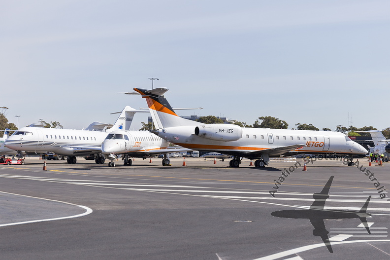 FMG Air (VH-FMG) Bombardier BD-700-1A10 Global Express and JetGo Australia (VH-JGB and VH-JZG) Embraer ERJ-135LR