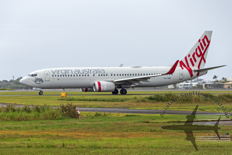 Virgin Australia (VH-YQM) Boeing 737-8FE(WL) taxiing at Sunshine Coast Airport