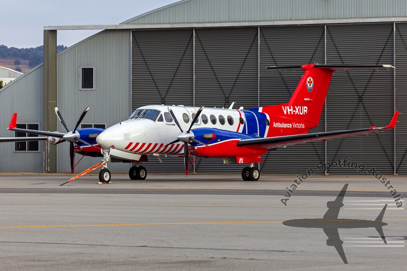 Pel-Air, operated for Ambulance Victoria, (VH-XUR) Beechcraft B300C King Air 360CER at Wagga Wagga Airport